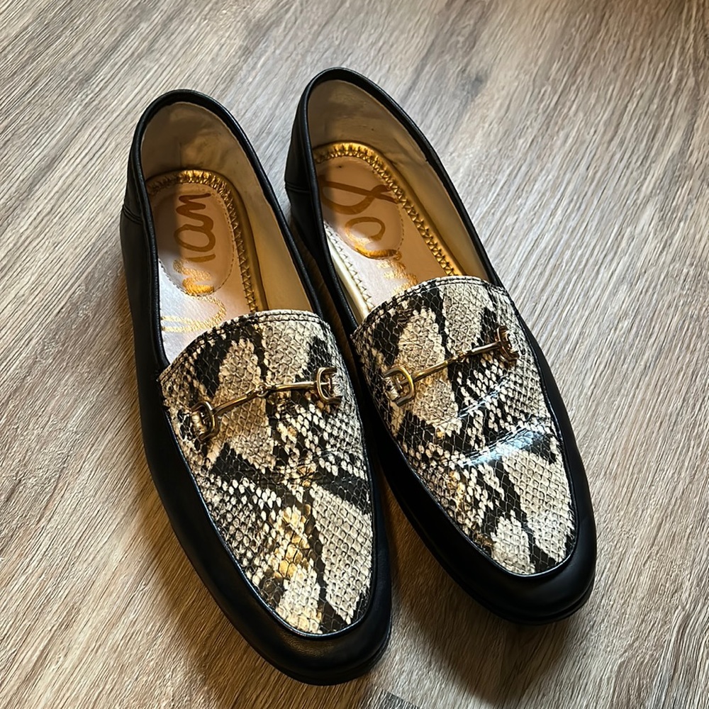 Sam Edelman Black and Tan Loafers